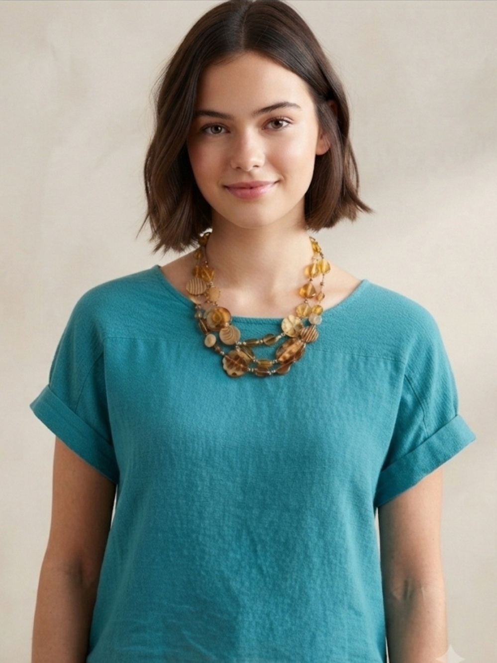 Teal Linen Top From Italy